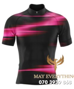 Áo thun chạy xe đạp màu đen viền tím