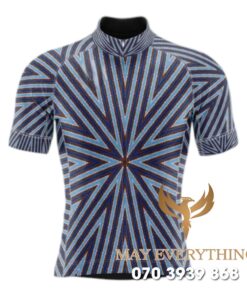 Áo thun chạy xe đạp họa tiết sọc xanh