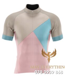 Áo thun chạy xe đạp màu nâu họa tiết màu