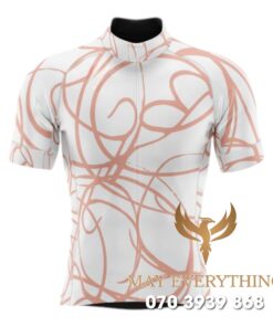 Áo thun chạy xe đạp kẻ họa tiết kem
