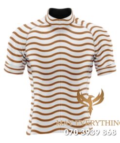 Áo thun chạy xe đạp họa tiết viền nâu