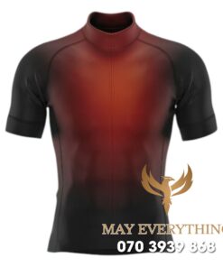 Áo thun chạy xe đạp màu đen đỏ