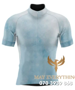 Áo thun chạy xe đạp màu xanh dương pastel