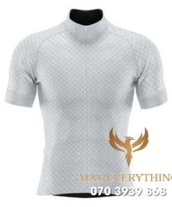 Áo thun chạy xe đạp màu xám kẻ ô vuông