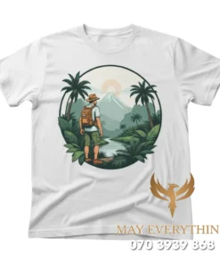 Áo thun leo núi họa tiết rừng rậm