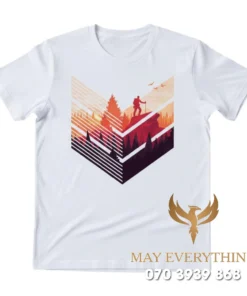 Áo thun leo núi họa tiết mũi tên