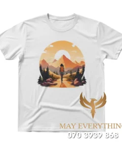 Áo thun leo núi khung tròn in hình