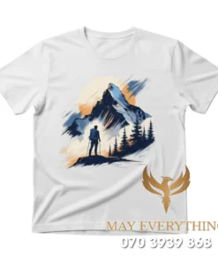 Áo thun leo núi in hình núi rừng
