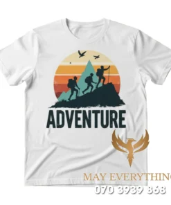 Áo thun leo núi in hình thám hiểm