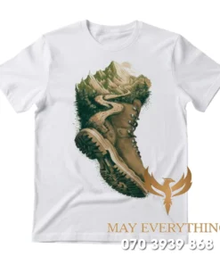 Áo thun leo núi họa tiết chiếc giày