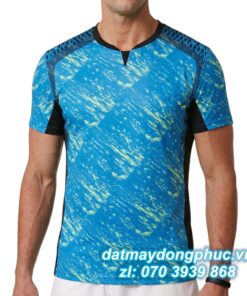 Áo Đồng Phục Thể Thao CLB Màu Xanh Loang Vàng