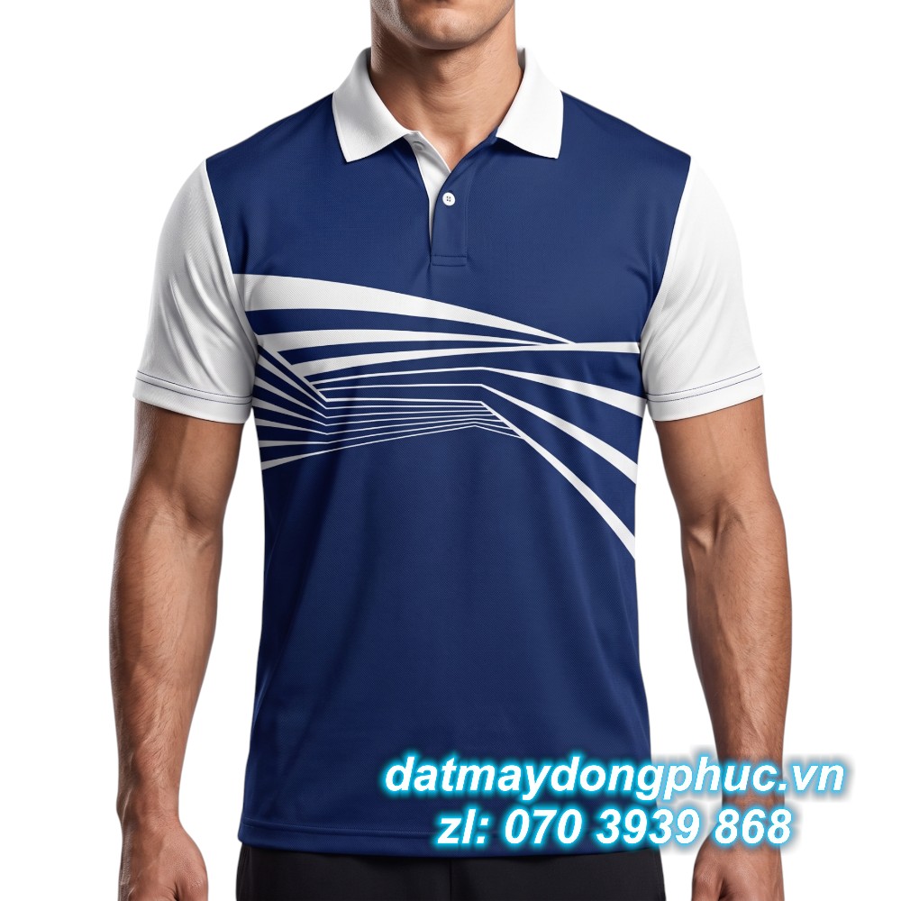 Áo Tennis Polo Thiết Kế Xanh Dương-Photoroom Áo Tennis Polo Thiết Kế Xanh Dương