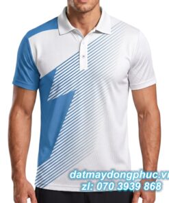 Áo Đồng Phục Thể Thao CLB Màu Xanh Kẻ Trắng