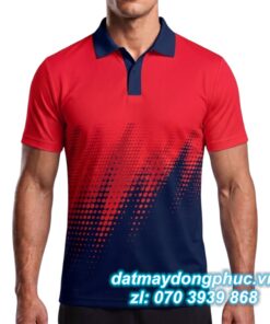 Áo Tennis Thiết Kế Sọc Đỏ Đen Độc Đáo