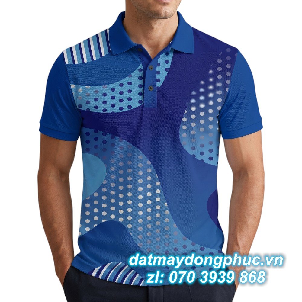 Áo Đồng Phục Thể Thao CLB Màu Xanh Chấm Bi Áo Đồng Phục Thể Thao CLB Màu Xanh Chấm Bi