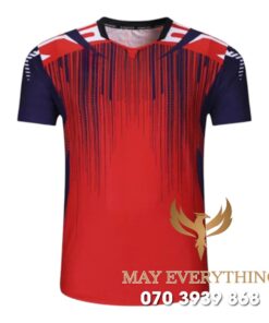 Áo Đồng Phục Thể Thao CLB Màu Đỏ Phối Xanh Đen