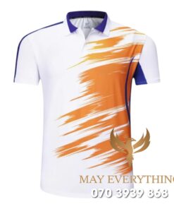 Áo Đồng Phục Thể Thao CLB Màu Trắng Phối Cam