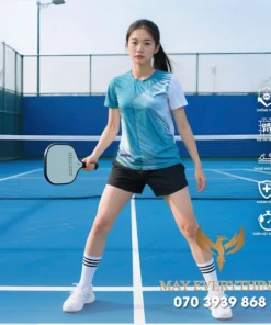 Áo Đồng Phục Pickleball Xanh Ngọc Bản Nữ