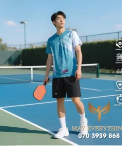 Áo Đồng Phục Pickleball Xanh Ngọc Bản Nam