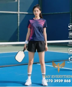 Áo Đồng Phục Pickleball Xanh Hồng Dành Cho Nữ