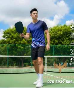 Áo Đồng Phục Pickleball Xanh Đen Mạnh Mẽ
