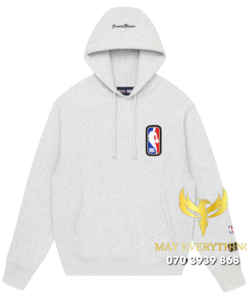 Áo hoodie màu xám tiêu in logo