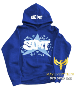 Áo hoodie màu xanh biển in hình sao