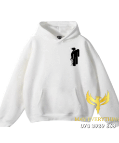 Áo hoodie màu trắng in hình