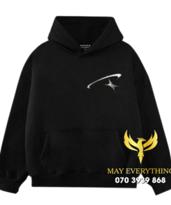 Áo hoodie màu đen in hình 3D