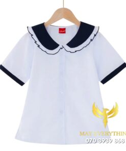 Đồng phục học sinh bé gái cổ bầu