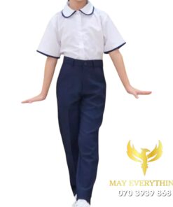 Đồng phục học sinh sơ mi cổ bèo quần xanh