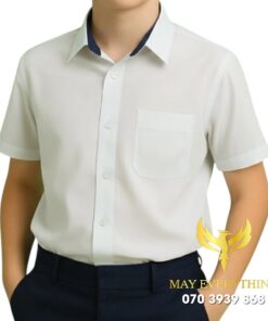 Đồng phục học sinh sơ mi viền cổ