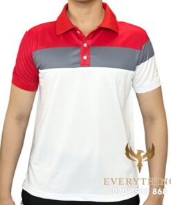 Áo Thun Polo Đồng Phục Công Ty Phối Đỏ Xám