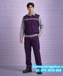 Đồng phục bảo hộ lao động xám tím