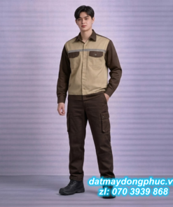 Đồng phục bảo hộ lao động nâu sữa
