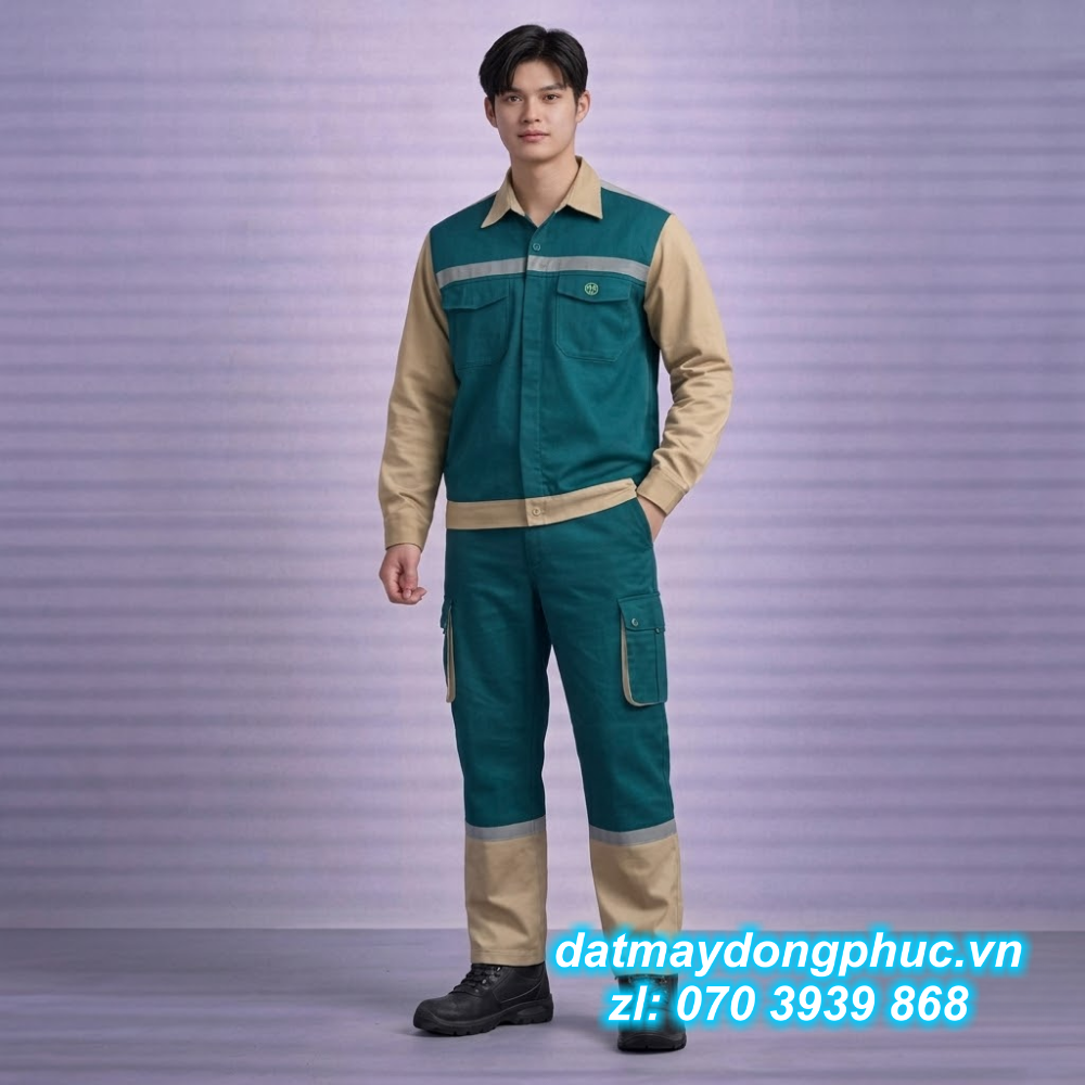 Đồng phục bảo hộ lao động xanh đậm