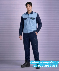Đồng phục bảo hộ lao động xanh dương đậm