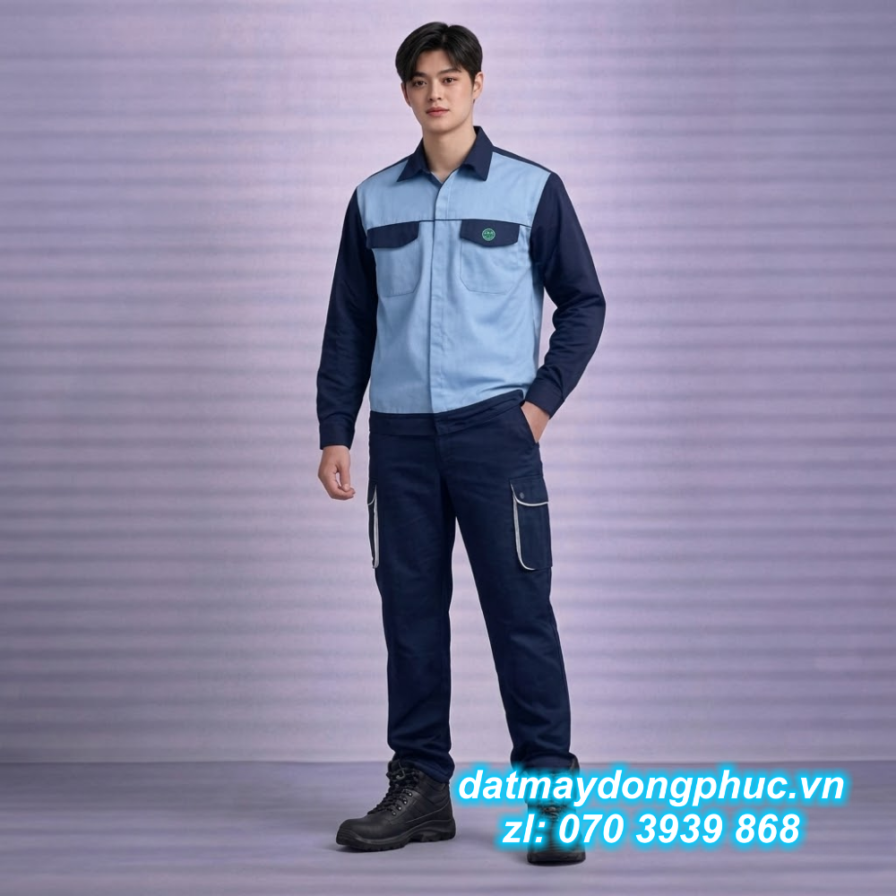 Đồng phục bảo hộ lao động xanh dương đậm