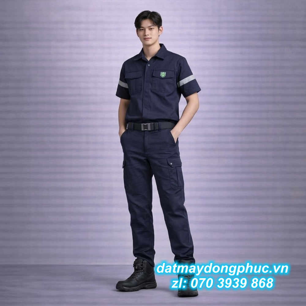 Đồng phục bảo hộ lao động xanh xám