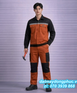 Đồng phục bảo hộ lao động nâu đen
