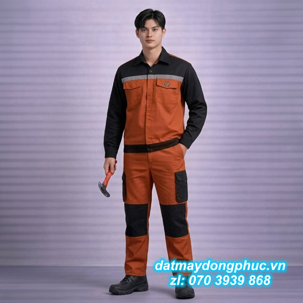 Đồng phục bảo hộ lao động nâu đen