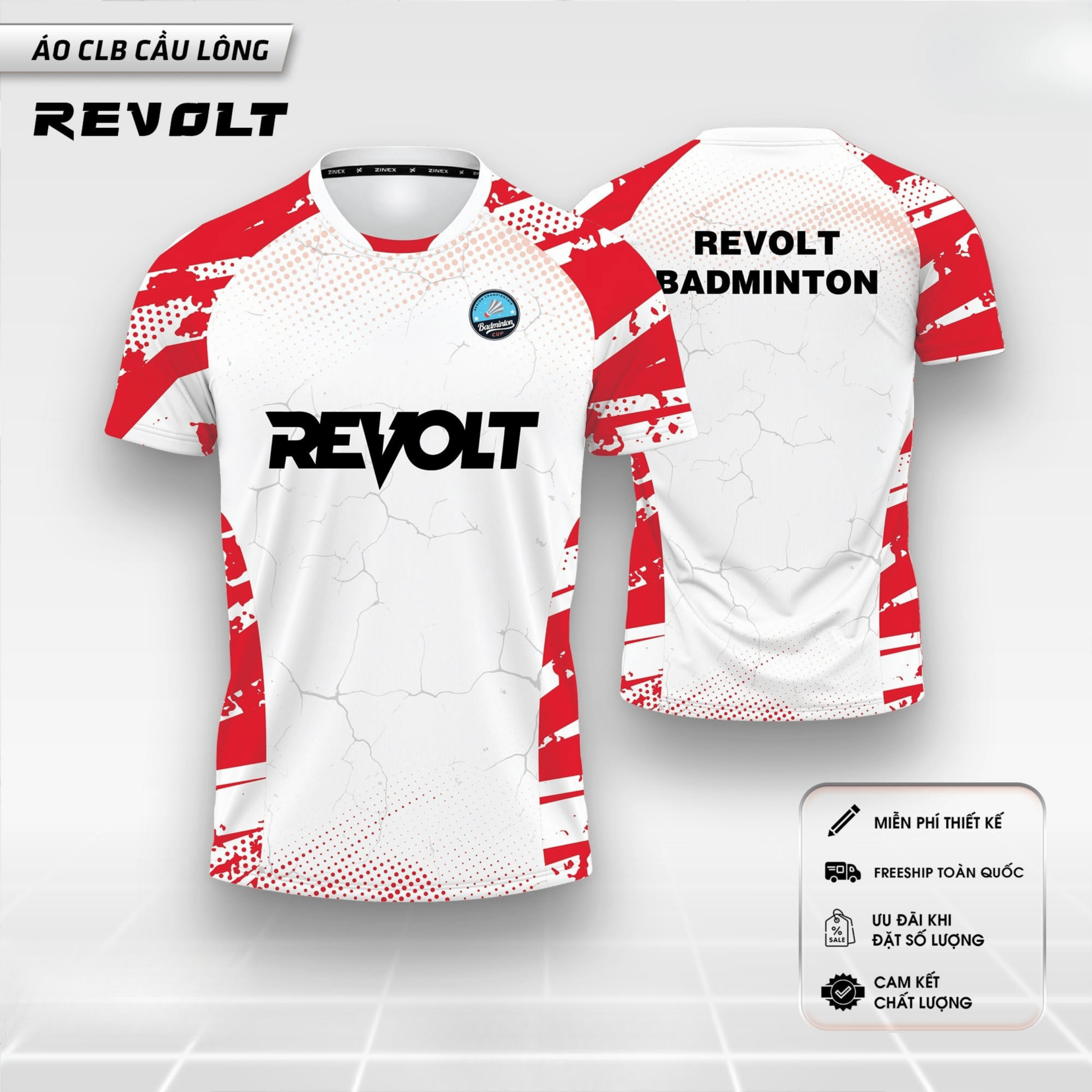 Áo Đồng Phục Thể Thao CLB REVOLT Màu Đỏ Áo Đồng Phục Thể Thao CLB REVOLT Màu Đỏ