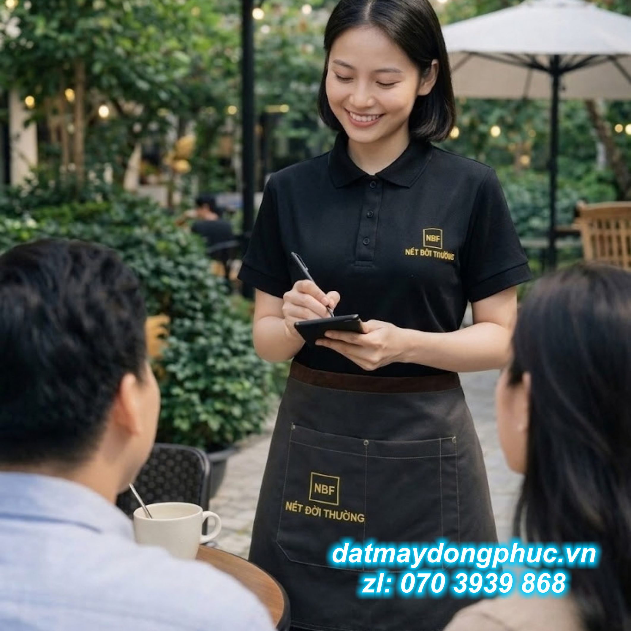 Đồng phục nhà hàng in logo NĐT